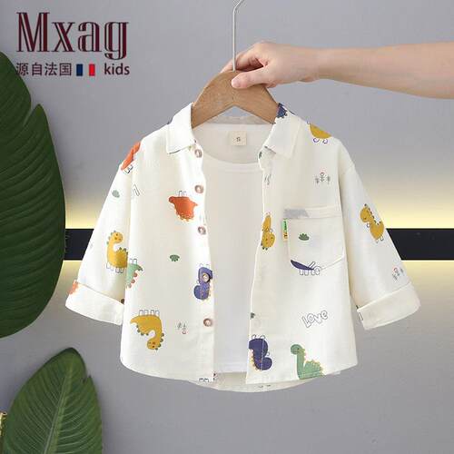 MXAG男童衬衫儿童洋派纯