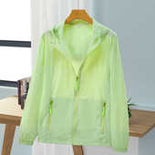 长袖 夏季 薄款 冰丝防紫外线户外防晒衫 外套 透气防晒衣女胖MM加大码