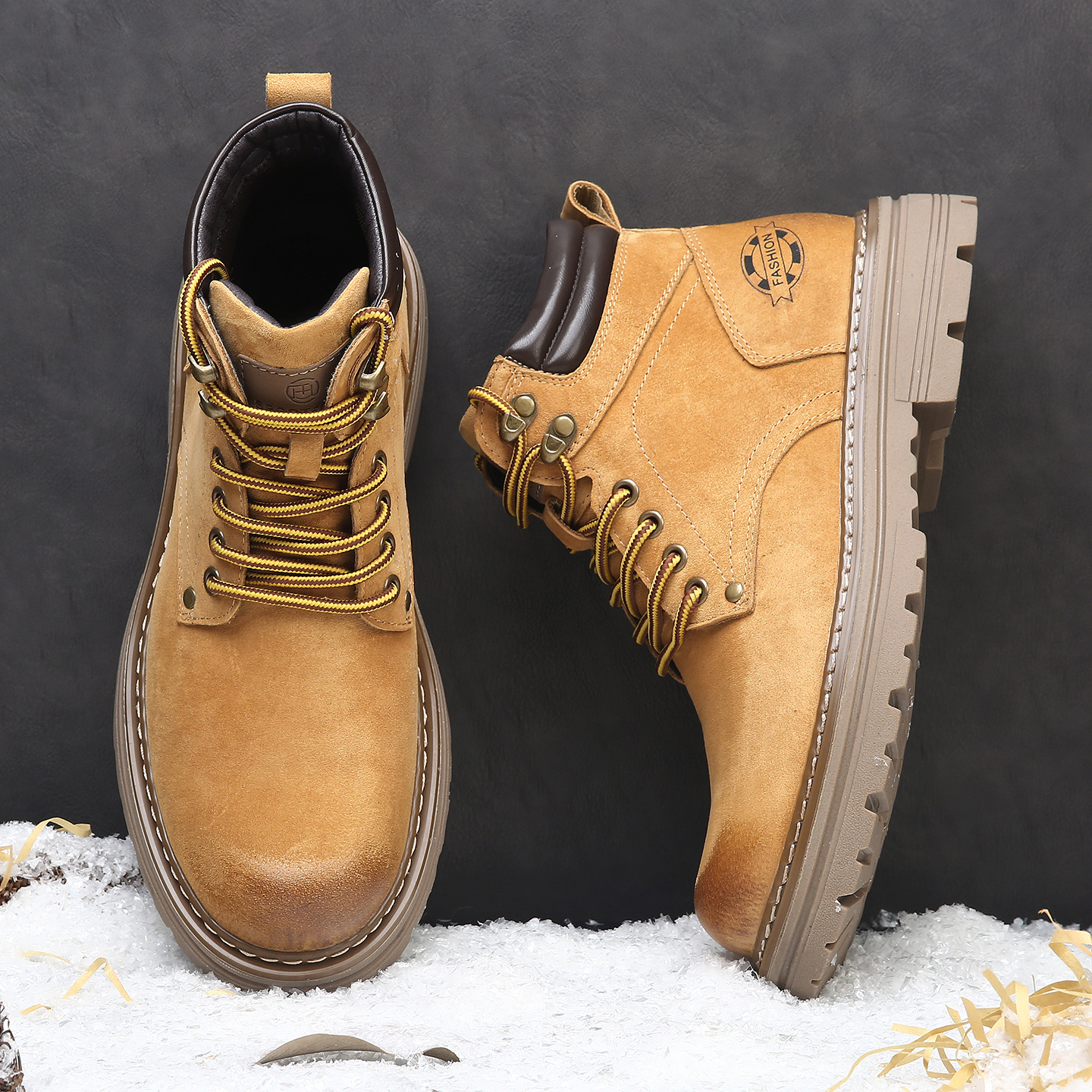 男女同款/加绒可选真皮马丁靴