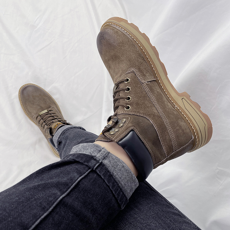 真皮马丁靴男加绒可选