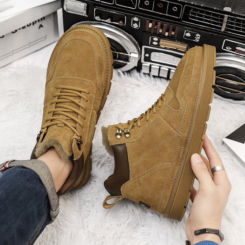 牛皮雪地靴男加厚保暖