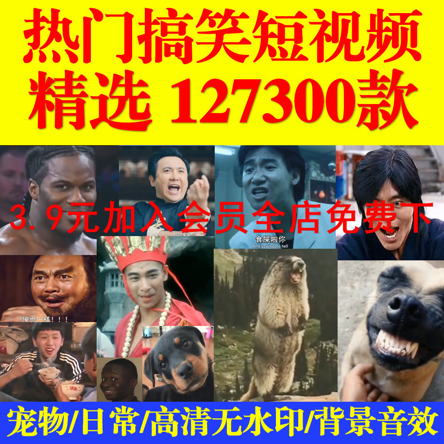 热门短视频网红搞笑沙雕动态表情包自媒体高清剪辑转场素材h26