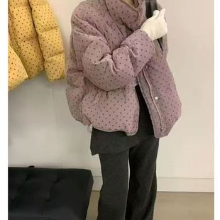 【301-350】【三号链接】韩系休闲2025秋冬运动两件套女波点棉服