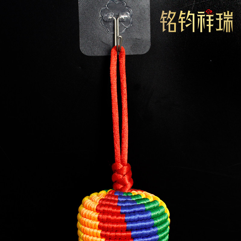 西藏手工编织大号转筒型金刚结 挂饰车挂平安金刚结总长37cm