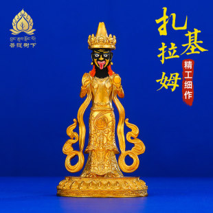 尼泊尔护法扎基拉姆居家供财神摆件扎吉拉姆女财神铜佛像铜摆件