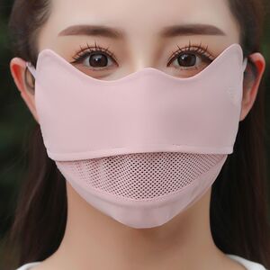 透气防晒口罩女夏季大脸护眼角户外开车防晒专用冰丝遮阳防紫外线
