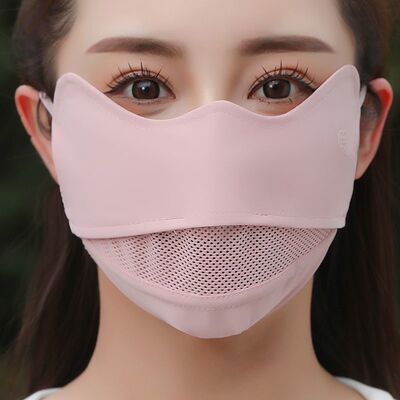 透气防晒口罩女夏季大脸护眼角户外开车防晒专用冰丝遮阳防紫外线