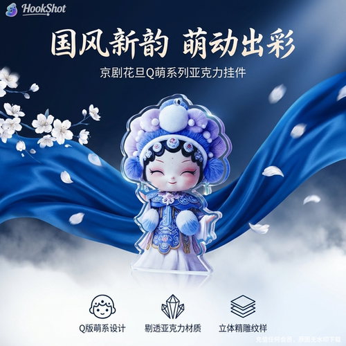 花旦中国风京剧书包挂件亚克力戏曲人物挂饰戏剧钥匙扣国潮包挂饰