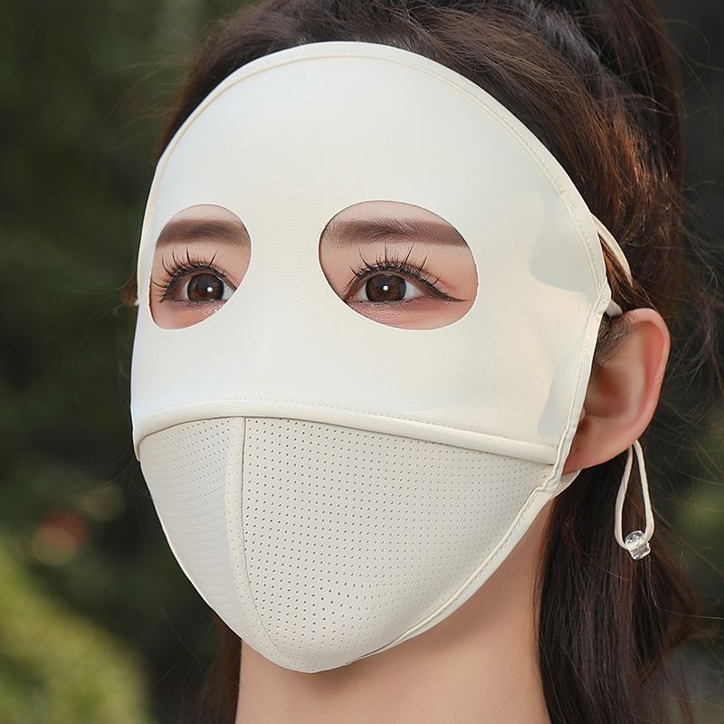 夏季防晒面罩防紫外线口罩脸基尼护全脸遮阳熊猫款鱼骨设计不脱妆