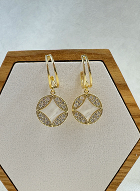 【古熙西外饰】日韩原单高保色 新中式绝配 超闪锆石耳环 买即赚