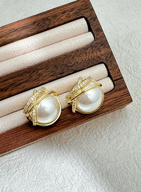 【古熙西外饰 】欧美潮牌原单 法式优雅耳环 晚宴耳饰女 半圆