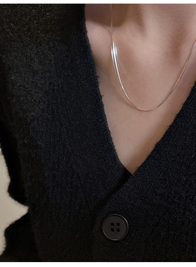 【GSS外饰】原单 925时尚精致叠戴细款 新款纯银细丝蛇骨项链裸链