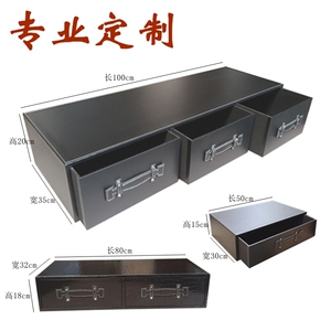 皮革定制抽屉箱 创意茶几收纳柜衣柜整理盒床底储物大号扁平箱子