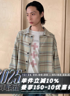 POH LONG SHIRT 错位须边 箱型廓形 层次叠穿 法窗格长袖衬衫