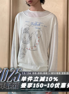 POH SALEM LONG SLEEVE 做旧米黄 双领设计 雪花质感 耶路长袖