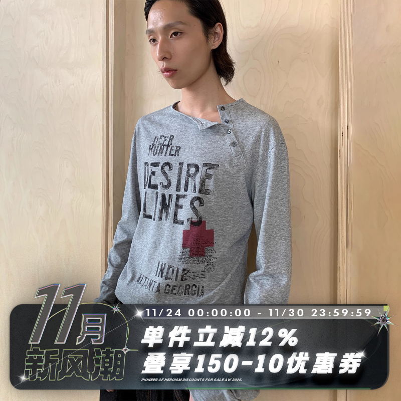 POH小众侧肩扣松弛垂感猎户长袖