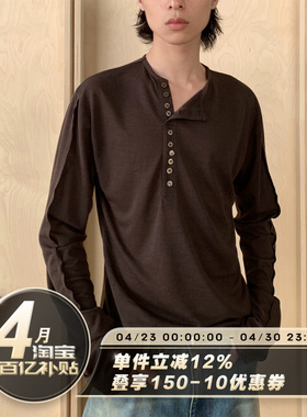 SADSOUP LONG SLEEVE 贝壳感纽扣 cleanfit先锋打底 斜扣长袖