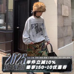 圆领打底卫衣 德国60S牙医诊所胶片405g印花boxy长袖 POH 24AW