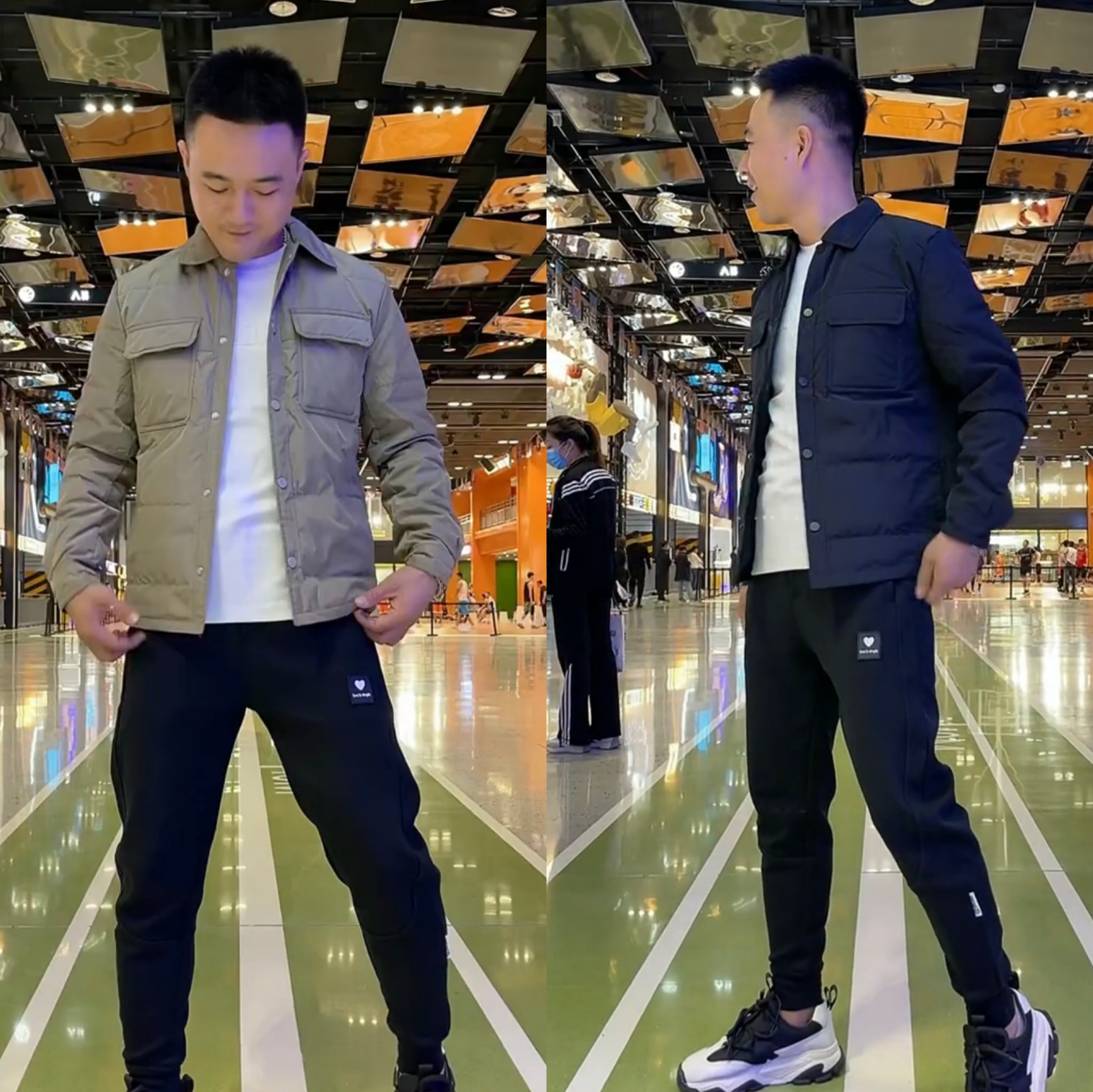 9901秋冬男士翻领轻薄衬衫羽绒服青年时尚休闲短款冬季衬衫领外套