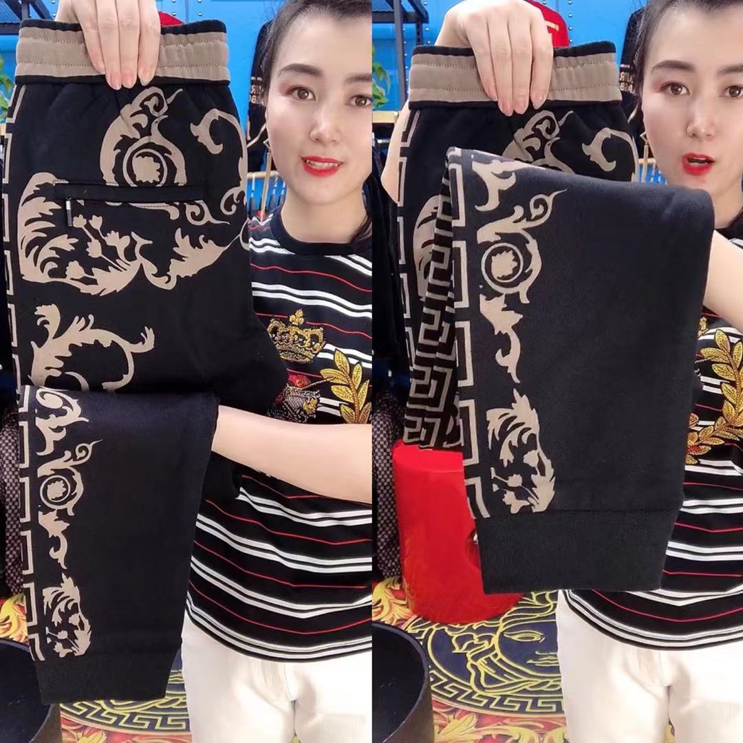 春季修身小脚商务时尚印花休闲裤