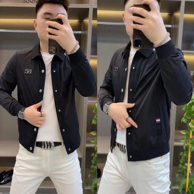 欧货翻领夏季丝滑透气夹克高级感