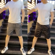 98新款潮流商务休闲男款裤子五分裤大裤衩沙滩裤中裤短裤男士夏季