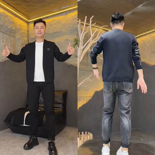 开衫针织V领时尚商务针织衫外套
