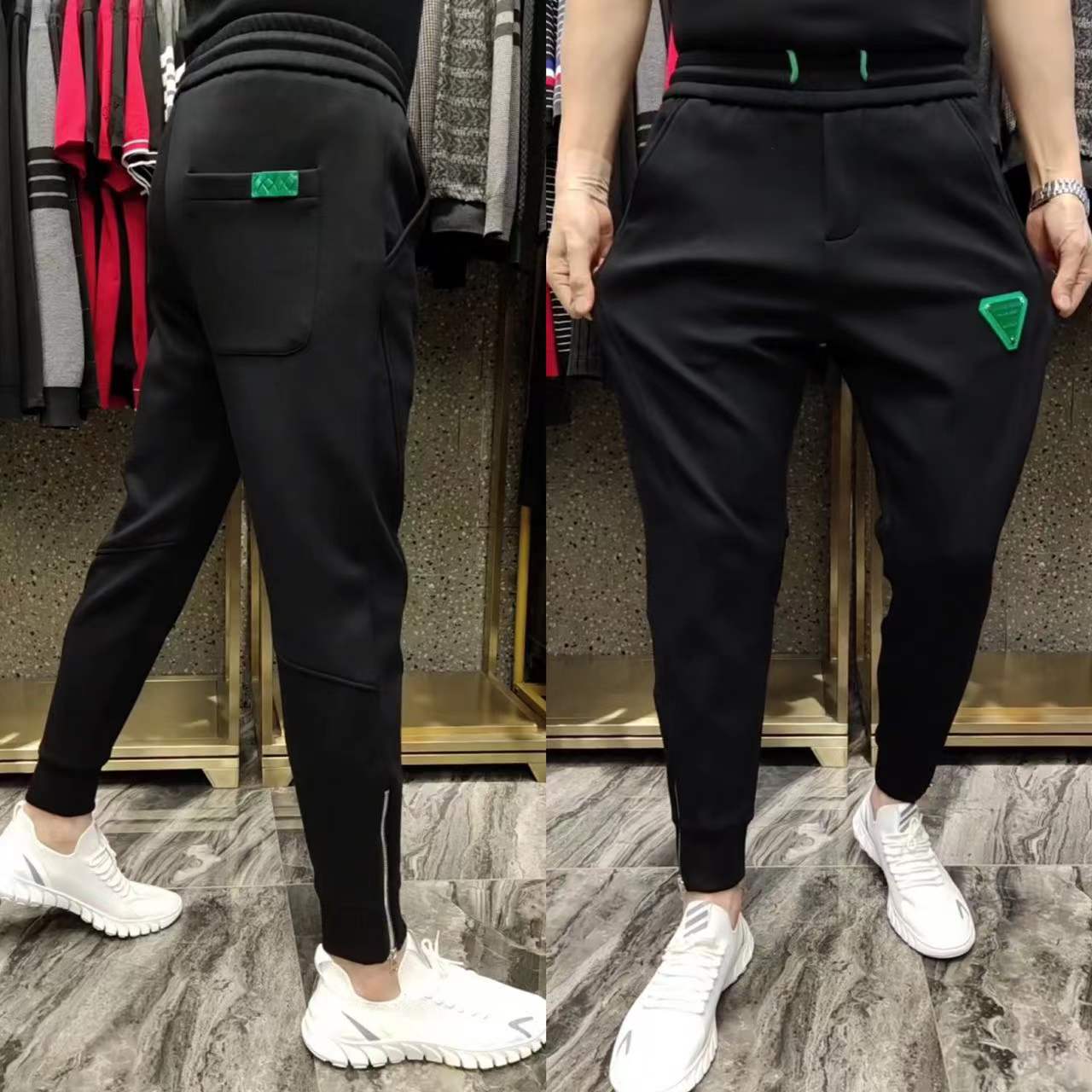 春秋新款小脚裤男士厚款卫裤休闲