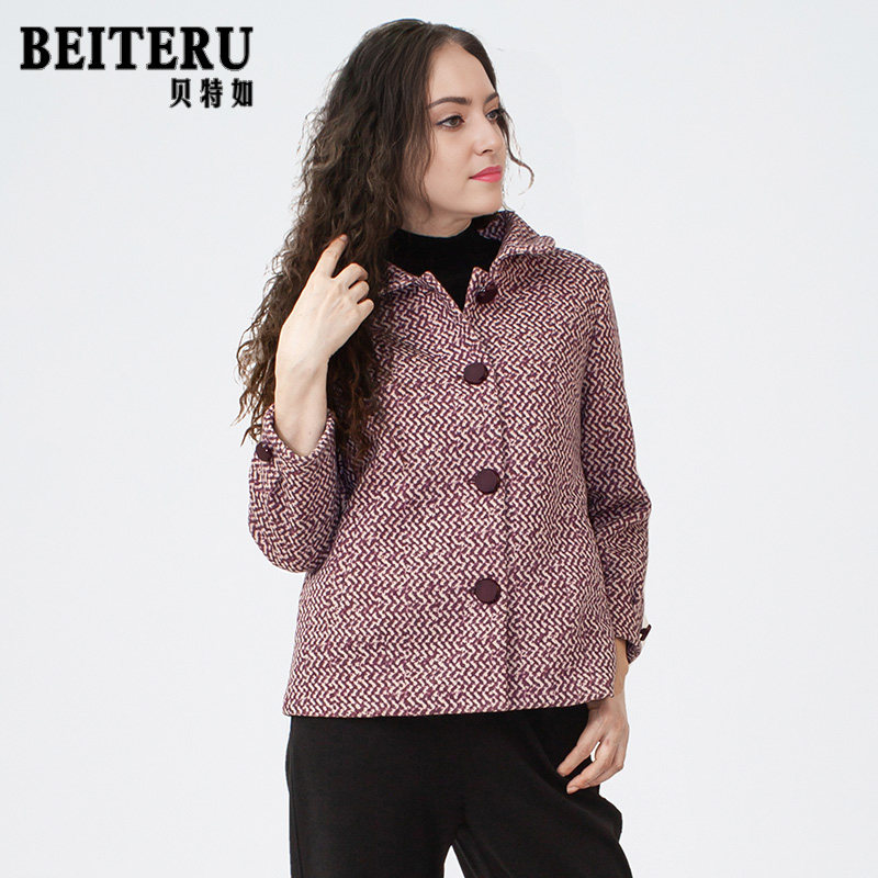 贝特如毛呢外套中老年女士冬季新款妈妈装短款洋气小翻领呢子EE,女装/女士精品,中老年女装,淘宝优惠券,粉丝福利购,淘宝优惠卷