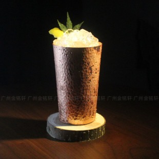 薄荷朱丽普杯金属鸡尾酒杯锤点纹调酒杯莫吉托铜杯Mint Julep Cup