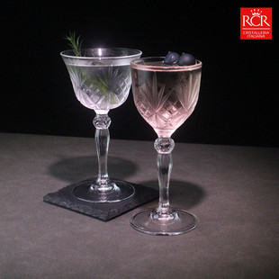 意大利进口RCR水晶鸡尾酒杯欧式古典刻花高脚杯尼克诺拉杯调酒杯