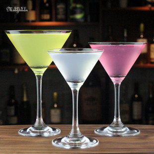 无铝水晶马天尼杯石岛鸡尾酒杯三角形鸡尾酒杯高脚V型马提尼杯