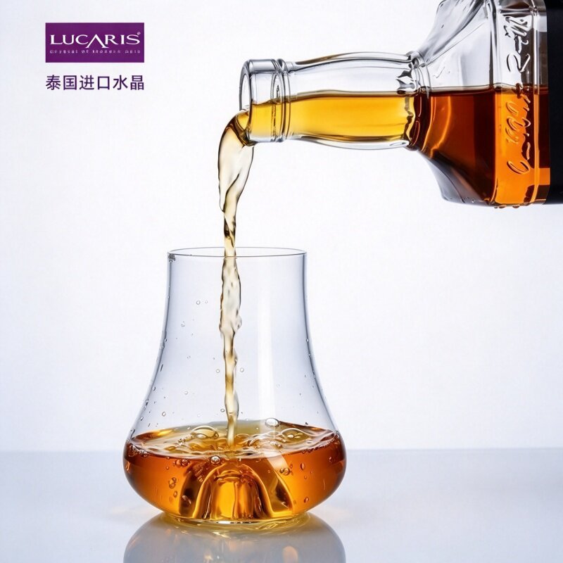 泰国进口水晶玻璃闻香杯品鉴威士忌杯复古凹底麦卡伦闻香杯洋酒杯