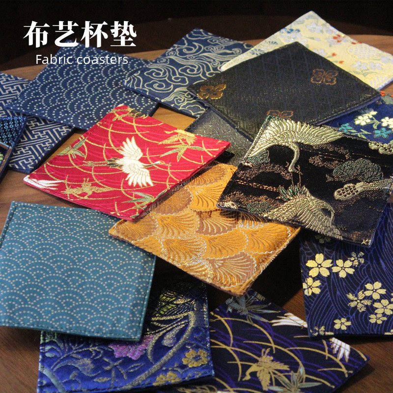 棉麻织锦布艺杯垫鸡尾酒威士忌