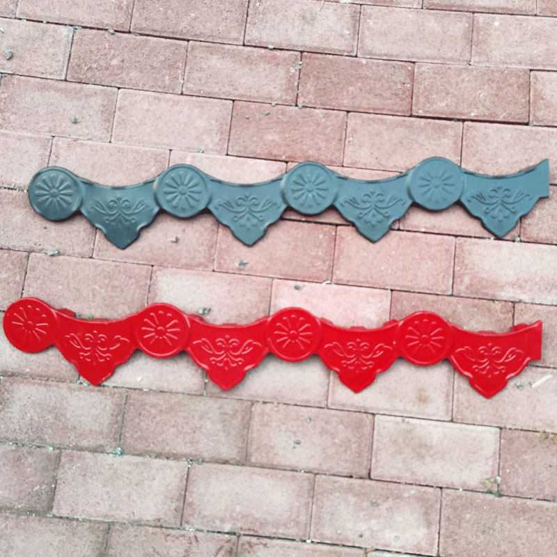 828型彩钢滴水檐铁皮仿古瓦猫头挂檐竹节筒瓦装饰造型配件堵头