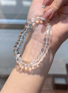 天然白水晶大肠9.5毫米手链