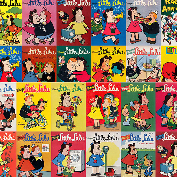 m复古怀旧欧美漫画人物little lulu小露露年代贴纸贴画可爱卡通