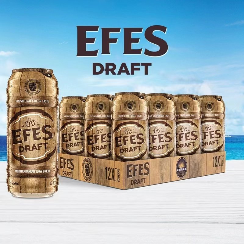 efes draft纯生啤酒艾菲啤酒土耳其原装进口罐装1箱*24瓶*500ml