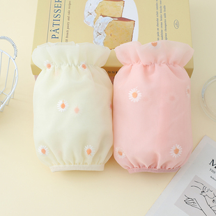 蕾丝套袖女短款秋冬白色羽绒服防脏防护袖套韩版工作袖头家务袖筒