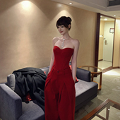 立裁套装 Lienni2025秋冬新款 镂空百搭抹胸上衣女超飒高腰显瘦长裤