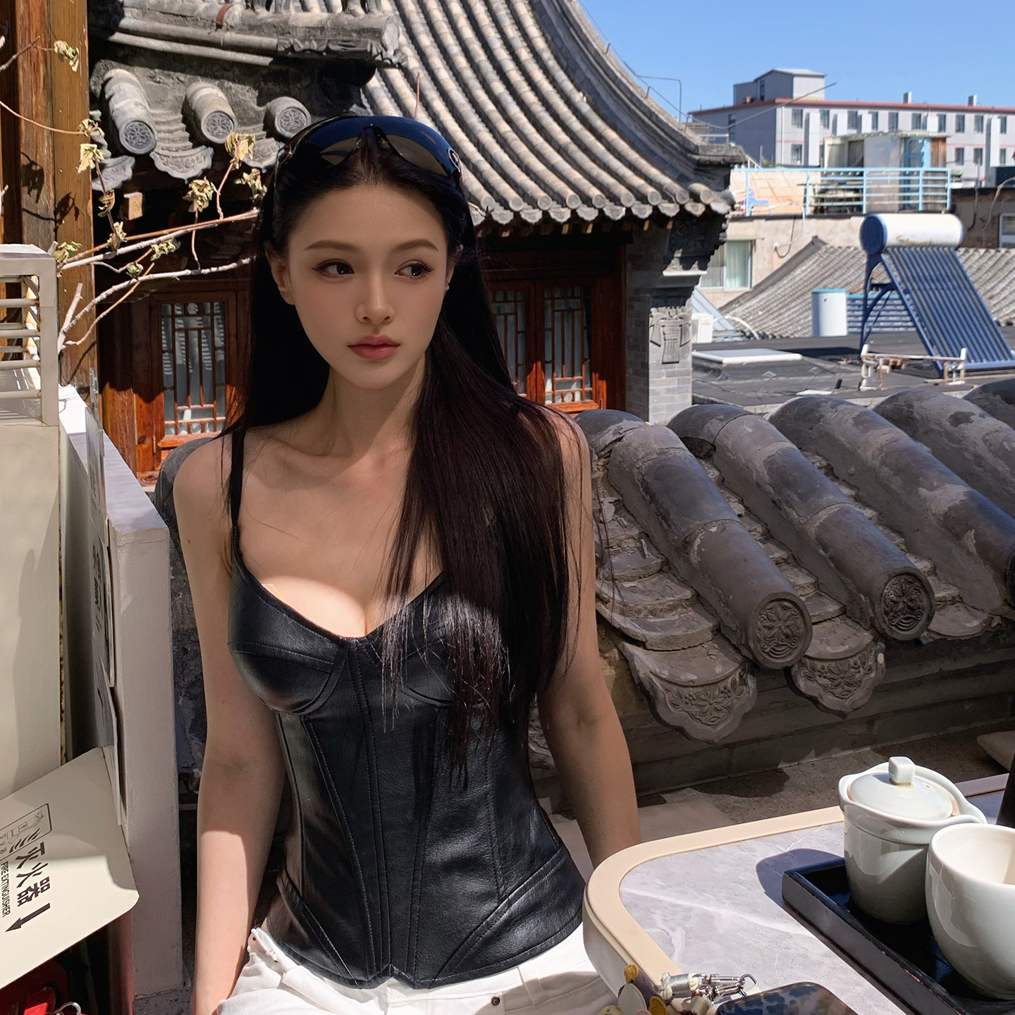 Lienni2026秋季新款气质短款吊带胸衣女百搭中低腰显瘦长裤套装