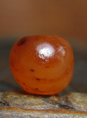 老缠丝红玛瑙珠8.5×7.5mm