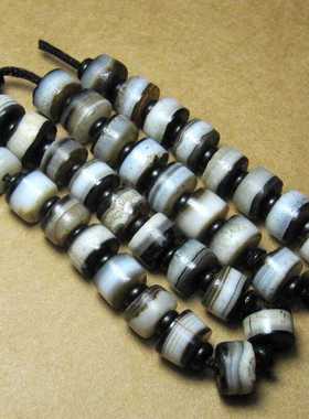 文玩手串配饰镶蚀玛瑙西亚古珠