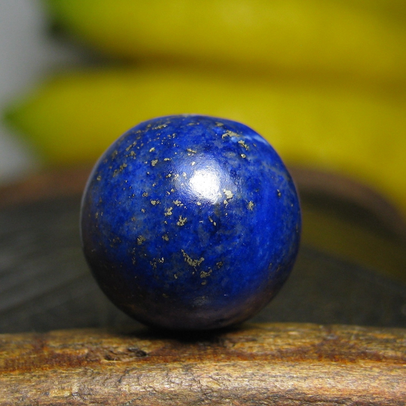 高蓝老青金石圆珠12×11.5mm