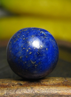 高蓝老青金石圆珠12×11.5mm