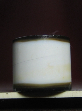 老黑白镶蚀玛瑙9×8mm天珠旁系