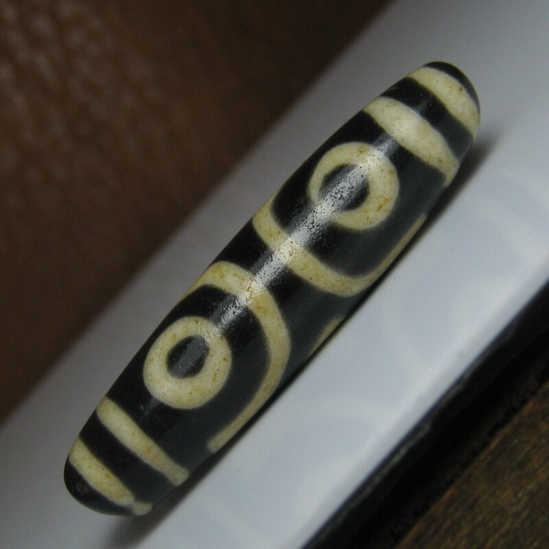 藏传老三眼料器天珠勒子9mm 古珠古董配珠多宝手串项链包老保真