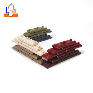 国产小颗粒积木军事沙包第三方配件特殊零件人仔战壕防御掩体道具