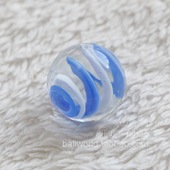 蓝白丝透明玻璃弹珠 饰玻璃球玻璃跳棋子 装 16mm精彩球 玻璃珠