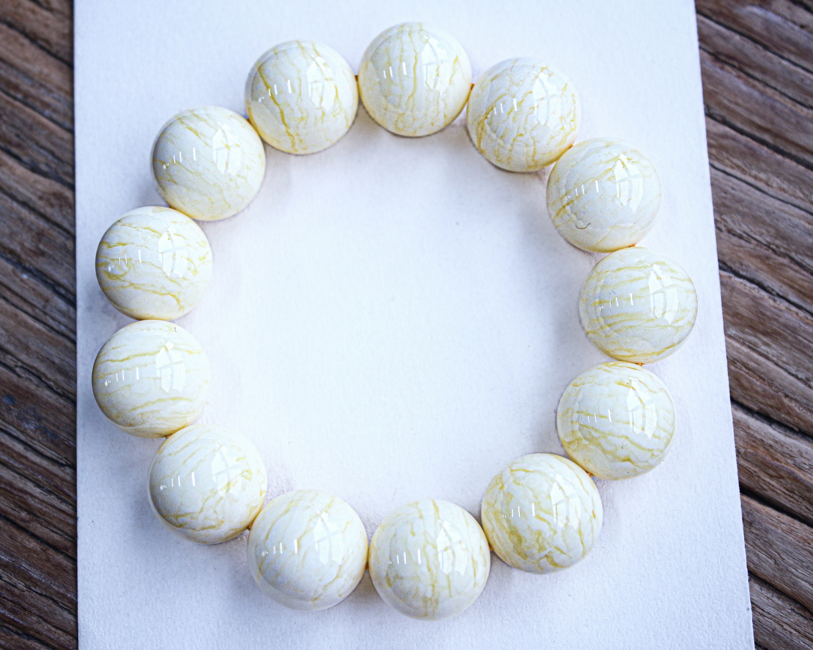 蜜蜡同料虎皮纹圆珠手串瓷白蜡圆珠虎皮纹瓷白同料